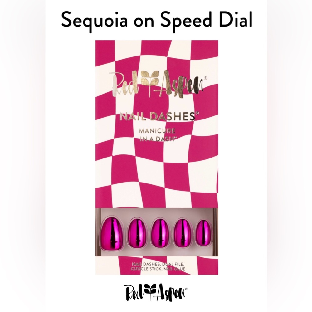 Red Aspen Pink Nail Dashes
Sequoia On Speed Dial 
Short Almond Chrome B6f